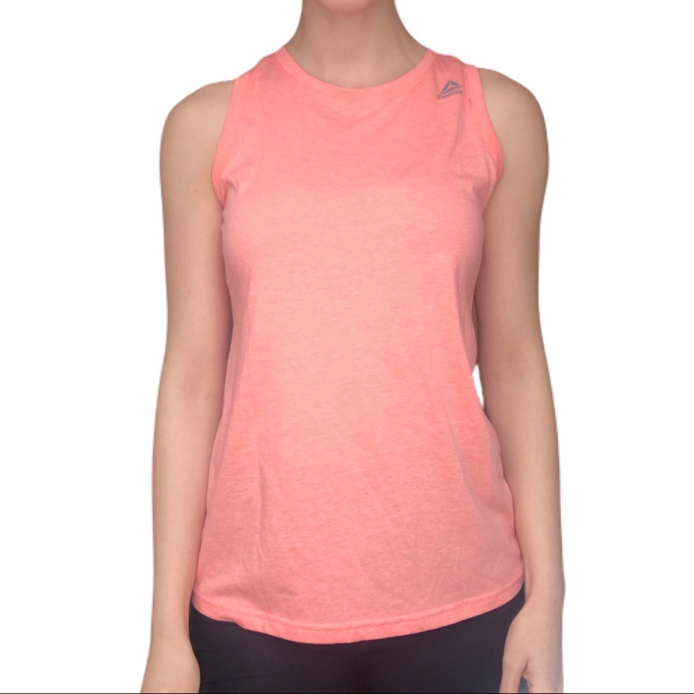 Reebok sleeveless racer back tank top in coral